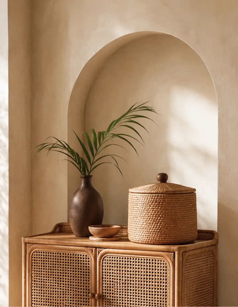 Rattan Shelves and Baskets